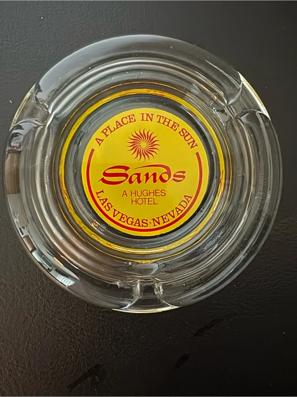 Sands Hotel LasVegas Vintage Glass Ashtray Rat Pack Era 1960’s Casino Tobacciana